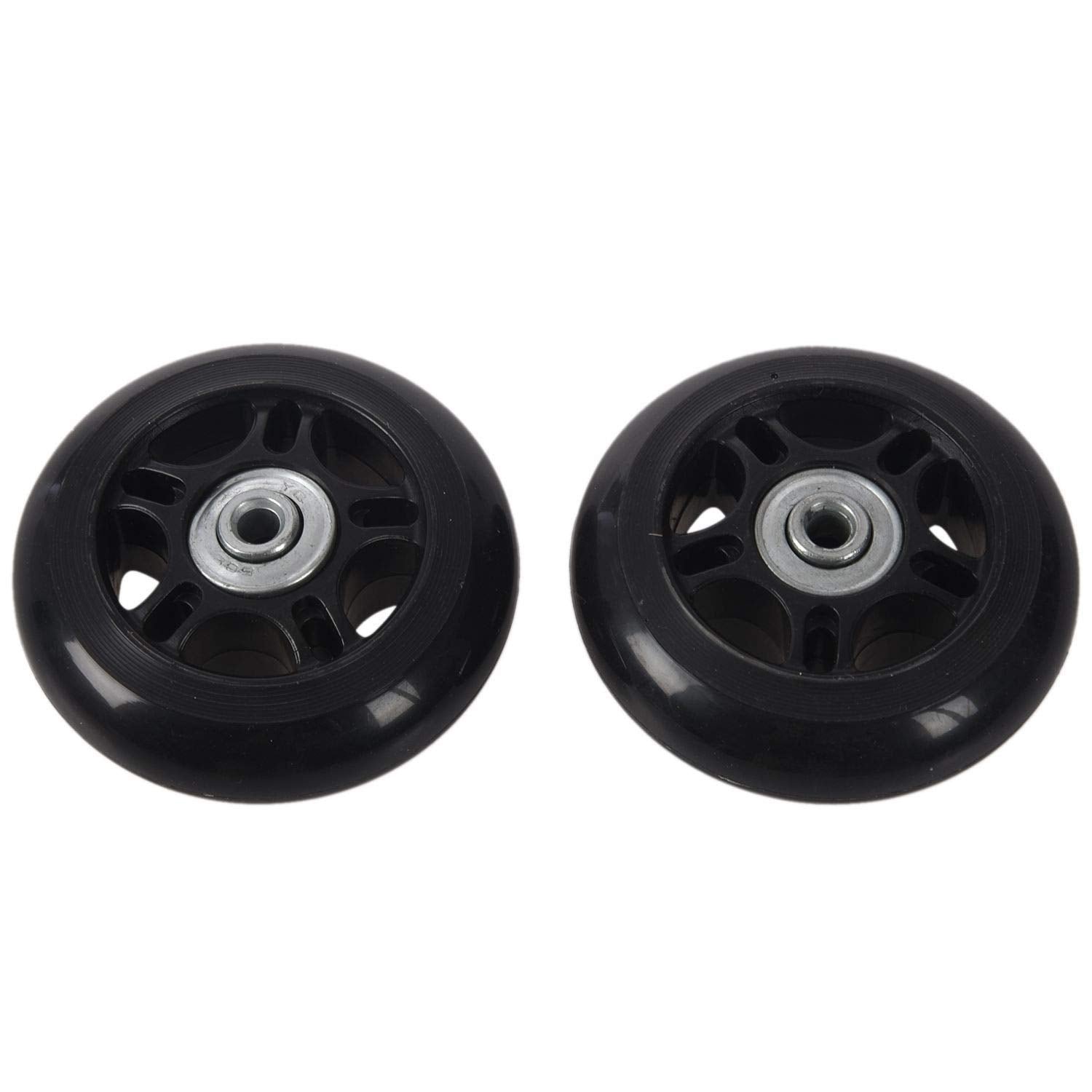 F-ber Luggage Suitcase Wheels 63x24mm/2.48" x0.94'' w/ 6mm ABEC 608zz Bearings, Inline Outdoor Skate Replacement Wheels, Set of (2) Wheels (OD:63 W:24 ID:6 Axles:35 & 40mm)